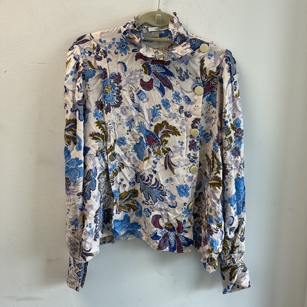ISABEL MARANT ÉTOILE Backal Ruffled Floral Blouse - Picture 2 of 5